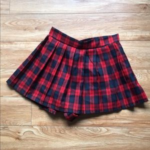 plaid red and blue skirt